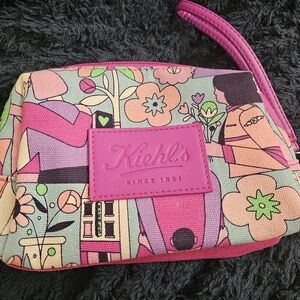 Kiehl's Colorful Floral Cosmetic Bag